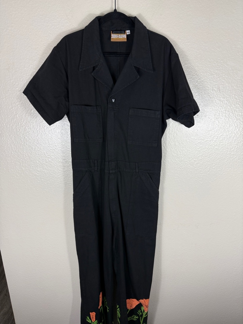 Big Bud Press California Poppy Black Short Sleeve Jumpsuit - Picture 4 of 8